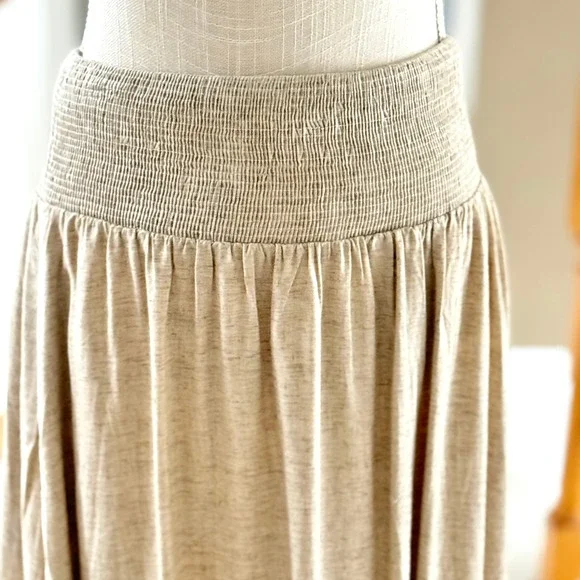 OGL Move European Linen Skirt Smocked Waist With Pockets Size S - Picture 4 of 13
